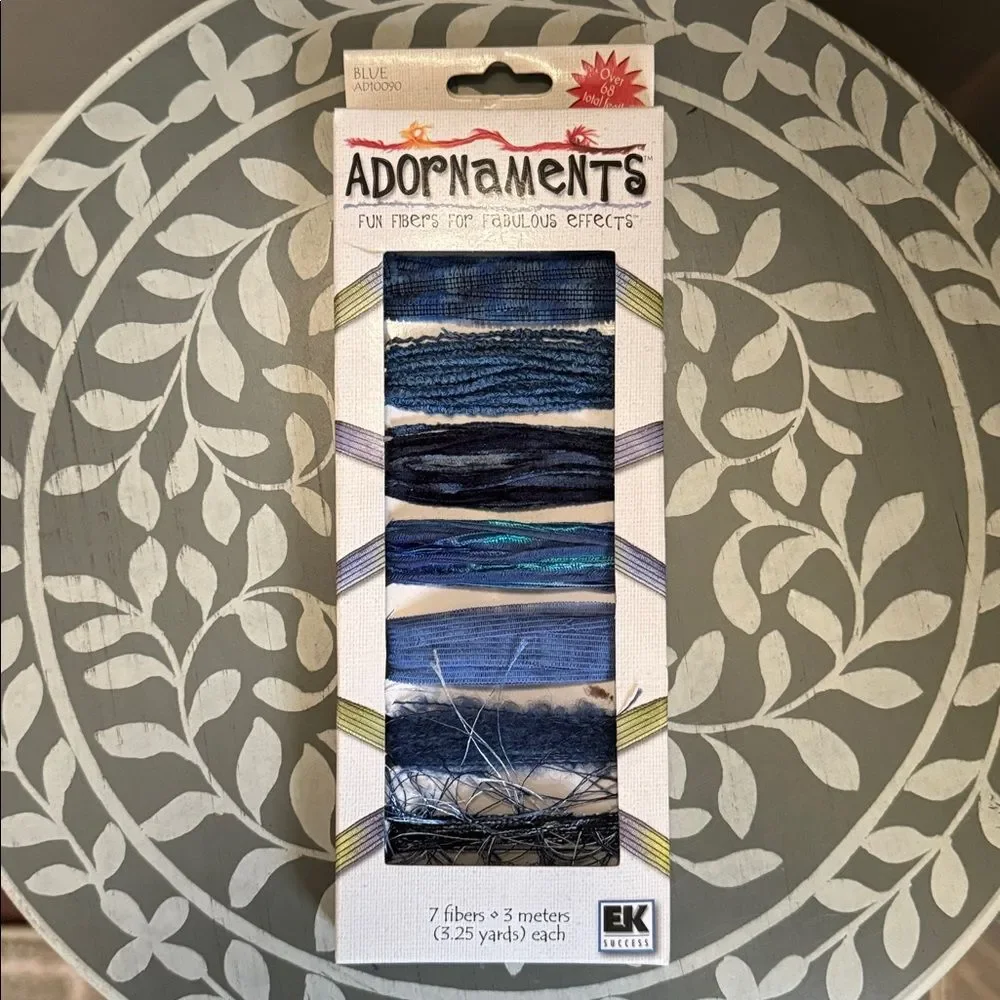 Adornments Blue Fiber Pack EK Success NWT